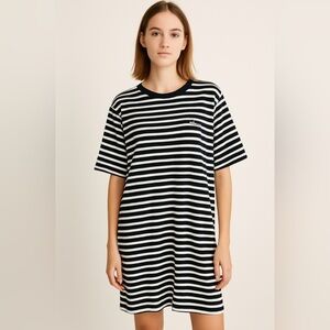 Tommy Hilfiger T-Shirt Dress XXL Jersey Navy White Stripe Logo Casual